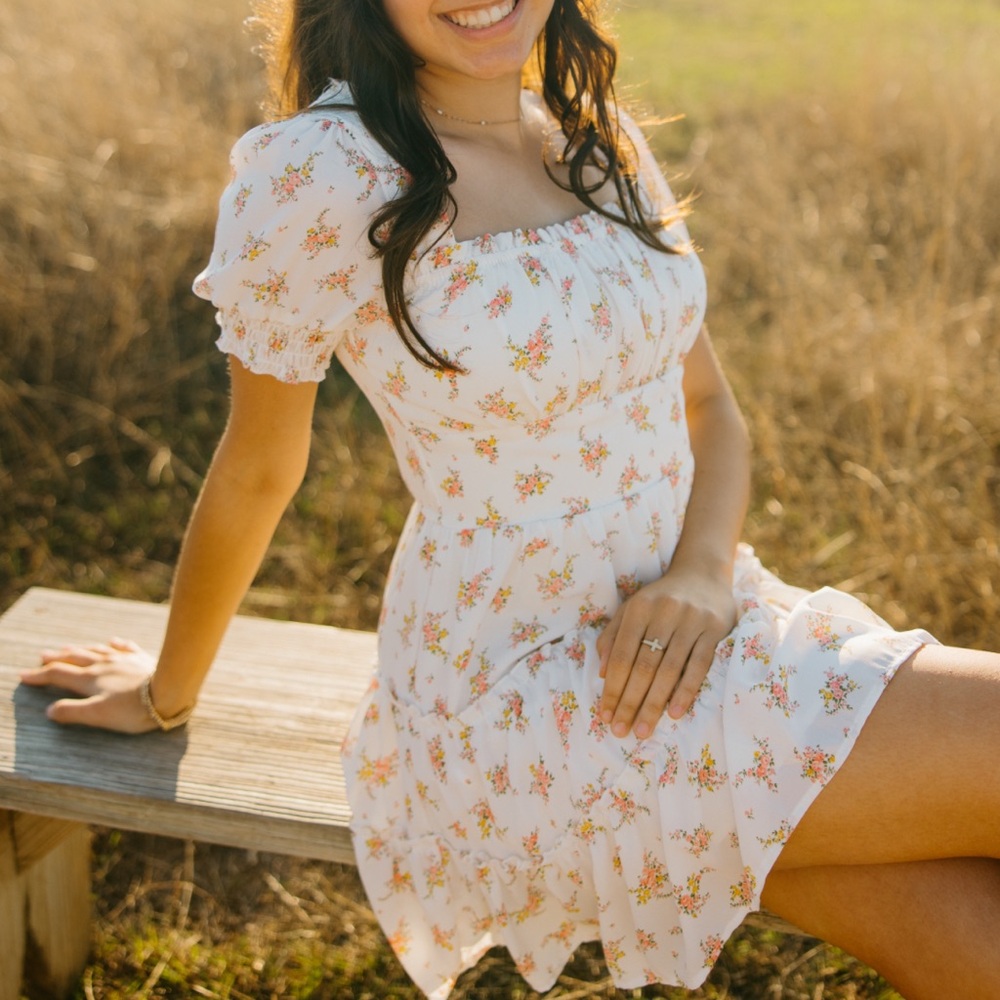 Altar'd State Floral White Dress